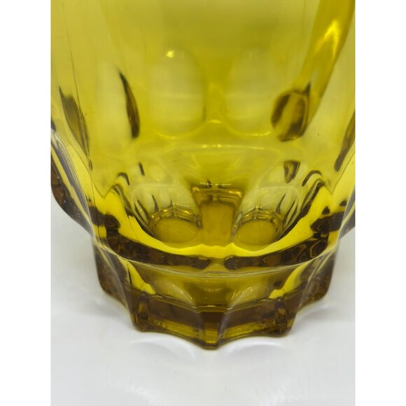 VTG Hazel Atlas Amber Glass Thumbprint Pitcher - Mid-Century Farmhouse Decor USA - Picture 3 of 7